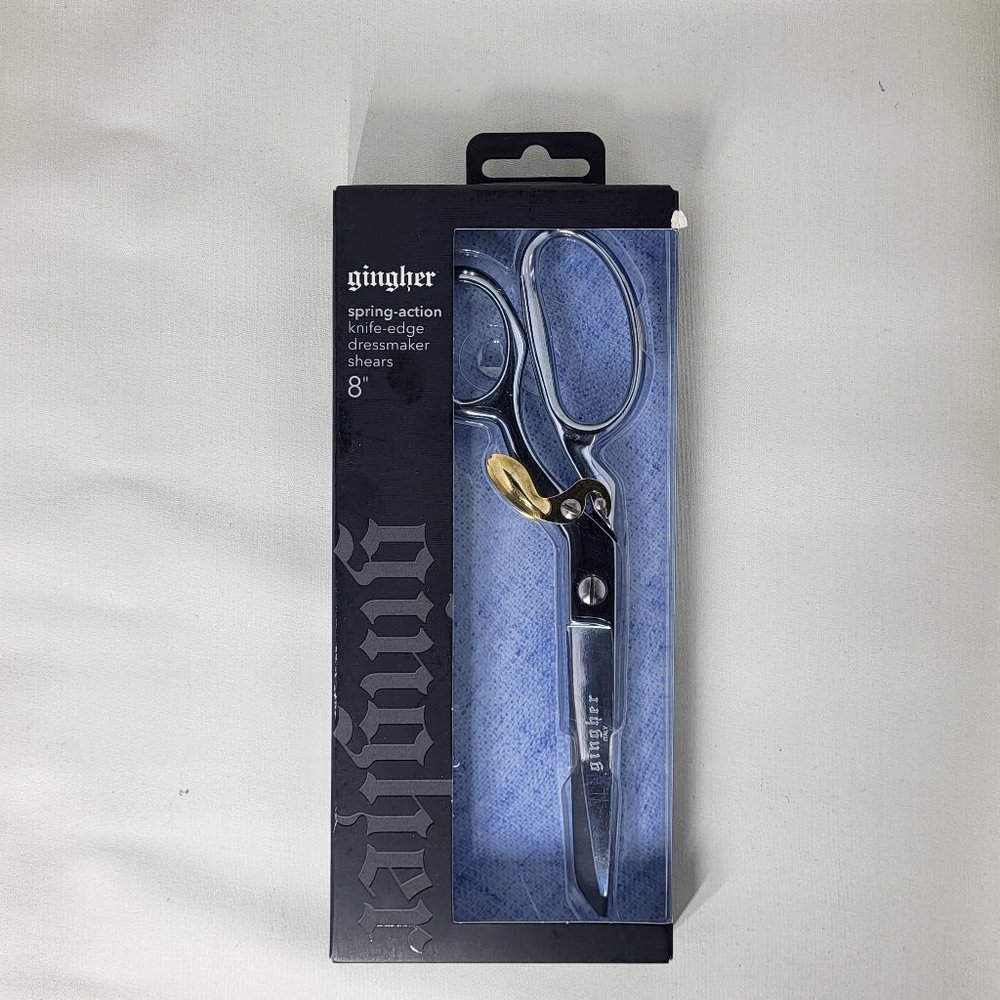 Gingher 8" Spring-Action Knife-Edge Dressmaker Shears NIB